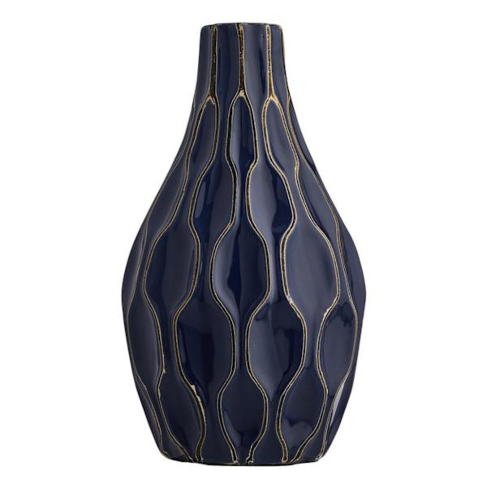 Katherine Blue Ceramic Vase, 12"